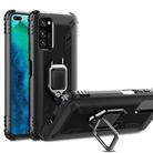 For Huawei Honor X10 Carbon Fiber Protective Case with 360 Degree Rotating Ring Holder(Black) - 1