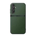 For Samsung Galaxy M35 5G Litchi Leather Magnetic Full Coverage Shockproof Phone Case(Green) - 1