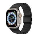 For Apple Watch 46mm / 49mm / 45mm / 44mm Bamboo Norman Buckle Titanium Alloy Watch Band(Black) - 1