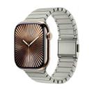 For Apple Watch 42mm / 41mm / 40mm / 38mm Bamboo Norman Buckle Stainless Steel Watch Band(Titanium Color) - 1