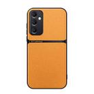 For Samsung Galaxy A35 5G Litchi Leather Magnetic Full Coverage Shockproof Phone Case(Yellow) - 1