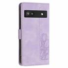 For Google Pixel 6a Tulips Embossed Leather Phone Case with Lanyard(Purple) - 3