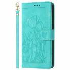 For Google Pixel 7 Tulips Embossed Leather Phone Case with Lanyard(Green) - 2