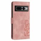 For Google Pixel 7 Pro Tulips Embossed Leather Phone Case with Lanyard(Pink) - 3