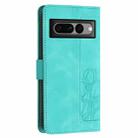For Google Pixel 7 Pro Tulips Embossed Leather Phone Case with Lanyard(Green) - 3