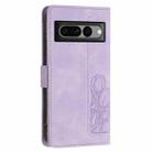 For Google Pixel 7 Pro Tulips Embossed Leather Phone Case with Lanyard(Purple) - 3