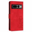 For Google Pixel 7 Pro Tulips Embossed Leather Phone Case with Lanyard(Red) - 3