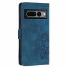 For Google Pixel 7 Pro Tulips Embossed Leather Phone Case with Lanyard(Blue) - 3