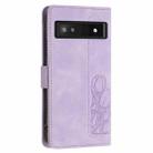 For Google Pixel 7a Tulips Embossed Leather Phone Case with Lanyard(Purple) - 3