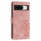 For Google Pixel 8 Tulips Embossed Leather Phone Case with Lanyard(Pink) - 3