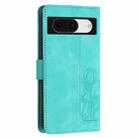 For Google Pixel 8 Tulips Embossed Leather Phone Case with Lanyard(Green) - 3