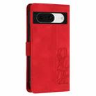 For Google Pixel 8 Tulips Embossed Leather Phone Case with Lanyard(Red) - 3