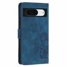 For Google Pixel 8 Tulips Embossed Leather Phone Case with Lanyard(Blue) - 3