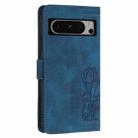 For Google Pixel 8 Pro Tulips Embossed Leather Phone Case with Lanyard(Blue) - 3