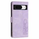 For Google Pixel 8a Tulips Embossed Leather Phone Case with Lanyard(Purple) - 3