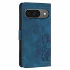 For Google Pixel 9 / 9 Pro Tulips Embossed Leather Phone Case with Lanyard(Blue) - 3