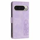 For Google Pixel 9 Pro XL Tulips Embossed Leather Phone Case with Lanyard(Purple) - 3