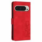 For Google Pixel 9 Pro XL Tulips Embossed Leather Phone Case with Lanyard(Red) - 3