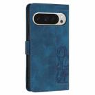 For Google Pixel 9 Pro XL Tulips Embossed Leather Phone Case with Lanyard(Blue) - 3