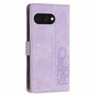 For Google Pixel 9a Tulips Embossed Leather Phone Case with Lanyard(Purple) - 3