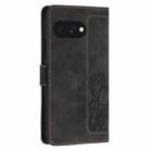 For Google Pixel 9a Tulips Embossed Leather Phone Case with Lanyard(Black) - 3