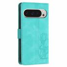 For Google Pixel 10 Pro XL Tulips Embossed Leather Phone Case with Lanyard(Green) - 3