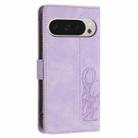 For Google Pixel 10 Pro XL Tulips Embossed Leather Phone Case with Lanyard(Purple) - 3