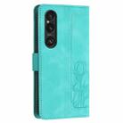 For Sony Xperia 1 VI Tulips Embossed Leather Phone Case with Lanyard(Green) - 3