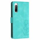 For Sony Xperia 10 V Tulips Embossed Leather Phone Case with Lanyard(Green) - 3