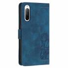 For Sony Xperia 10 V Tulips Embossed Leather Phone Case with Lanyard(Blue) - 3