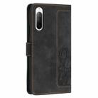 For Sony Xperia 10 V Tulips Embossed Leather Phone Case with Lanyard(Black) - 3