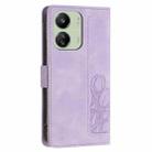 For Redmi 13C 4G / 5G Tulips Embossed Leather Phone Case with Lanyard(Purple) - 3