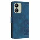 For Redmi 13C 4G / 5G Tulips Embossed Leather Phone Case with Lanyard(Blue) - 3