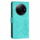 For Redmi A3 Tulips Embossed Leather Phone Case with Lanyard(Green) - 3