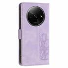 For Redmi A3 Tulips Embossed Leather Phone Case with Lanyard(Purple) - 3