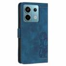 For Redmi Note 13 5G Tulips Embossed Leather Phone Case with Lanyard(Blue) - 3