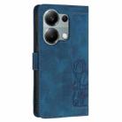 For Redmi Note 13 Pro 5G Tulips Embossed Leather Phone Case with Lanyard(Blue) - 3