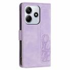 For Redmi Note 14 5G Tulips Embossed Leather Phone Case with Lanyard(Purple) - 3