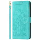 For Redmi Note 14 4G 164.84mm Tulips Embossed Leather Phone Case with Lanyard(Green) - 2