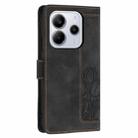 For Redmi Note 14 4G 164.84mm Tulips Embossed Leather Phone Case with Lanyard(Black) - 3