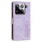 For Xiaomi 15 Pro Tulips Embossed Leather Phone Case with Lanyard(Purple) - 3