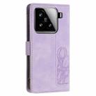 For Xiaomi 15 Tulips Embossed Leather Phone Case with Lanyard(Purple) - 3
