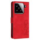 For Xiaomi 15 Tulips Embossed Leather Phone Case with Lanyard(Red) - 3