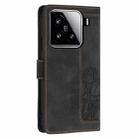 For Xiaomi 15 Tulips Embossed Leather Phone Case with Lanyard(Black) - 3