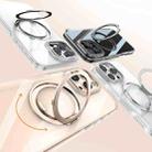 For iPhone 16 Pro Max Gear Plating PC 360 Ring Holder Magsafe Phone Case(Transparent Black) - 2