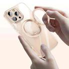 For iPhone 16 Pro Max Gear Plating PC 360 Ring Holder Magsafe Phone Case(Transparent Black) - 3