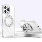 For iPhone 16 Pro Gear Plating PC 360 Ring Holder Magsafe Phone Case(Transparent) - 1