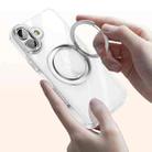 For iPhone 16 Plus Gear Plating PC 360 Ring Holder Magsafe Phone Case(Transparent Black) - 3