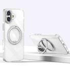 For iPhone 16 Plus Gear Plating PC 360 Ring Holder Magsafe Phone Case(Transparent) - 1