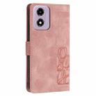 For Motorola Moto E14 Tulips Embossed Leather Phone Case with Lanyard(Pink) - 3